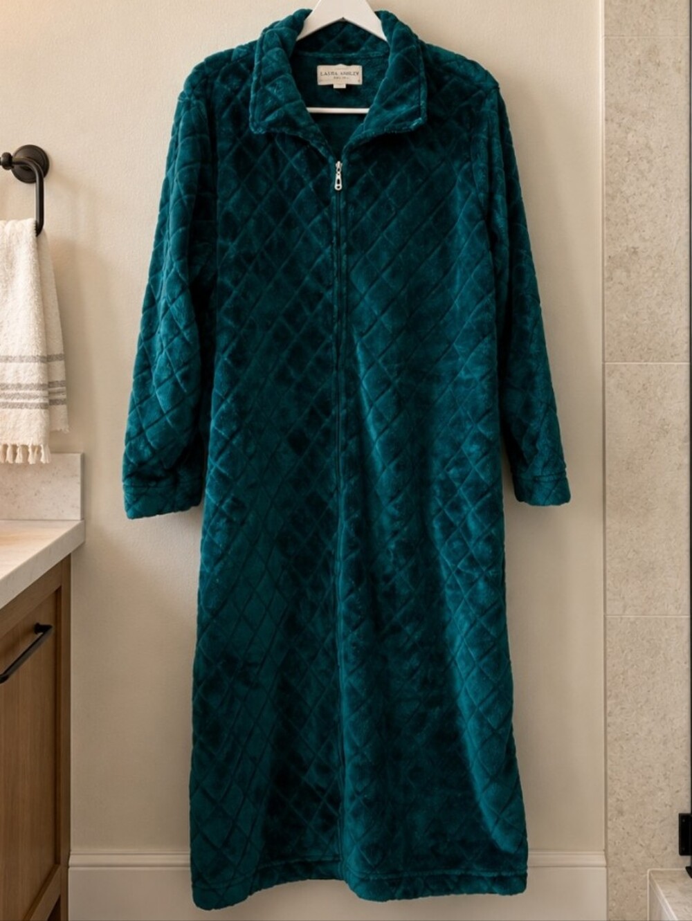 Laura Ashley Deep Teal Plush Teddy Jacket
